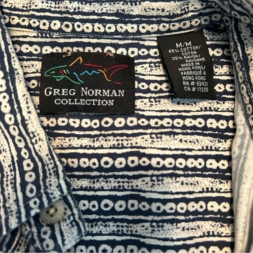 Greg Norman Collection Full Button Down Short Sleeve Shirt Sz. M - Picture 13 of 13